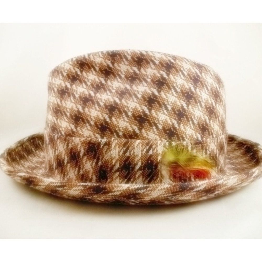 Vintage Fedora Brown Plaid JC Penney's. Never worn!! MAKE ME AN OFFER!!